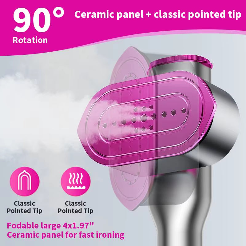 Dr.Flash Portable Garment Steamer for Clothes Travel Clothing Iron with 7 Modes LED Display 5S Fast Heating 90° Swivel